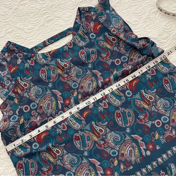 LOFT Top Ruffle Cap Sleeve Floral Paisley Size Petite Medium - Picture 10 of 15